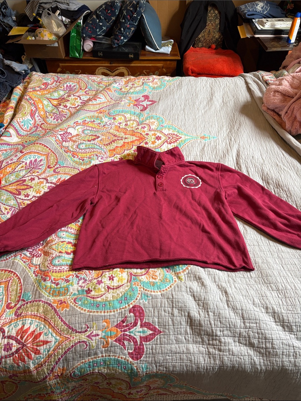 Rivalry Threads Maroon Crewneck Pullover with Chest Emblem